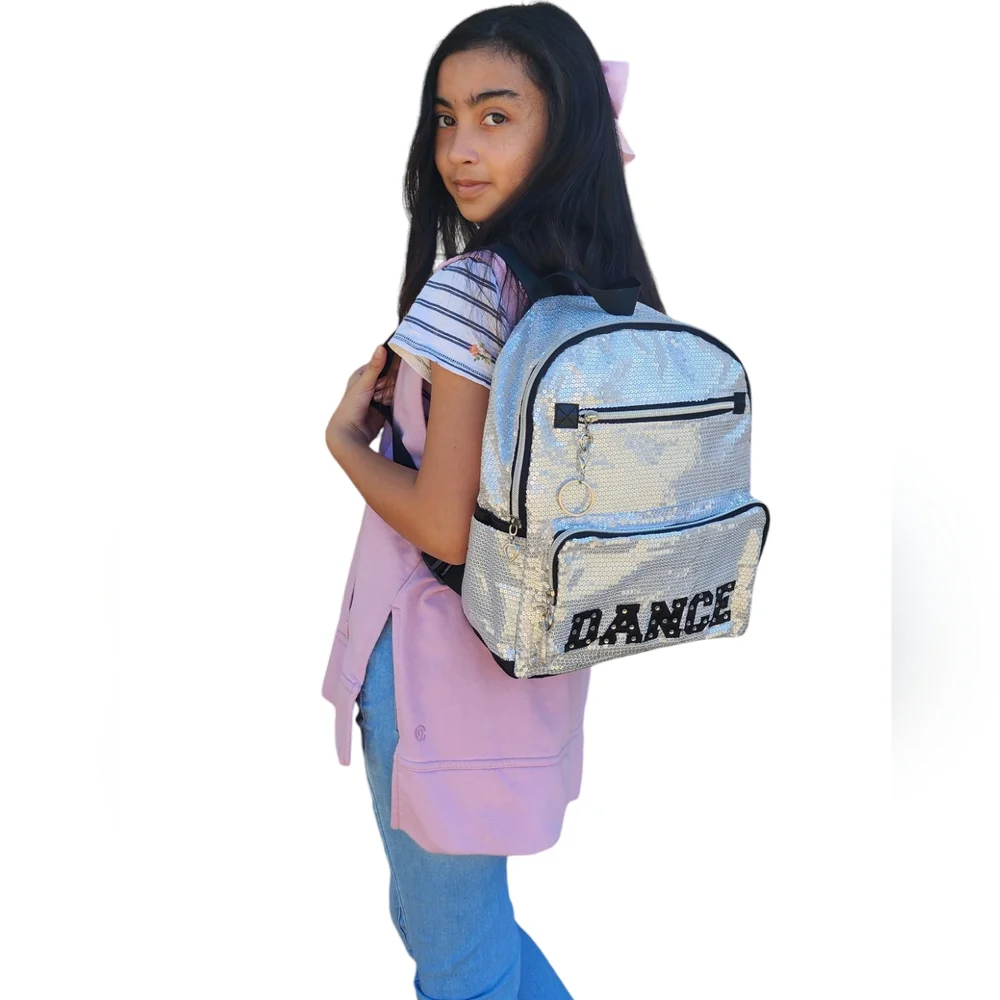 Silver Sequins Dance Backpack